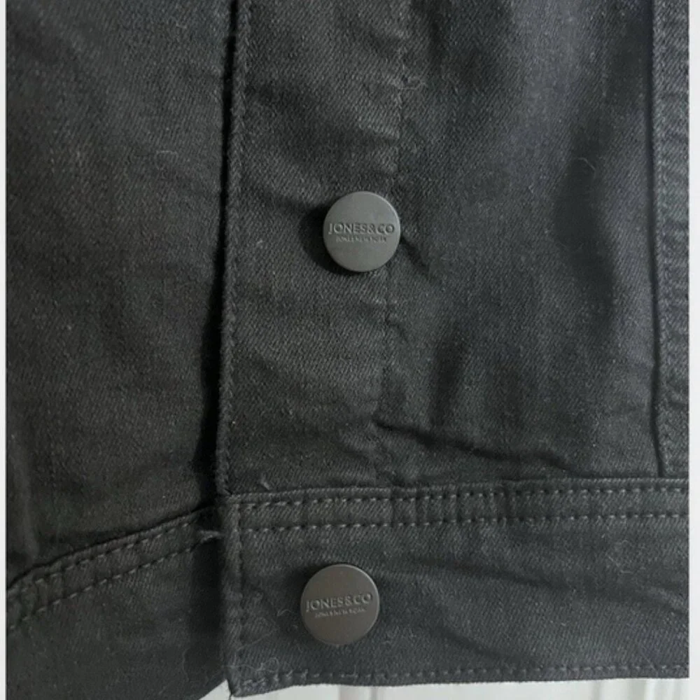 Jones & Co Black Denim Jacket 3X | Vintage-Wash Classic Trucker | Timeless Layer - Picture 7 of 13